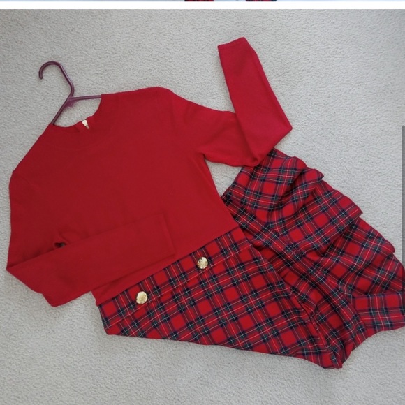 Venus plaid tartan dress with gold buttons - Picture 4 of 7